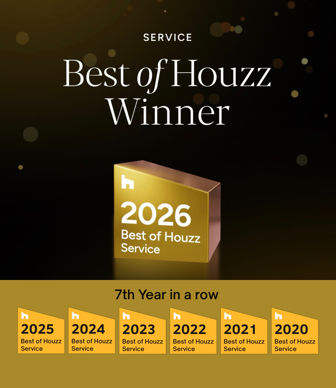 Homefulness won the Houzz Award for excellent client service, for the 7th year in a row!