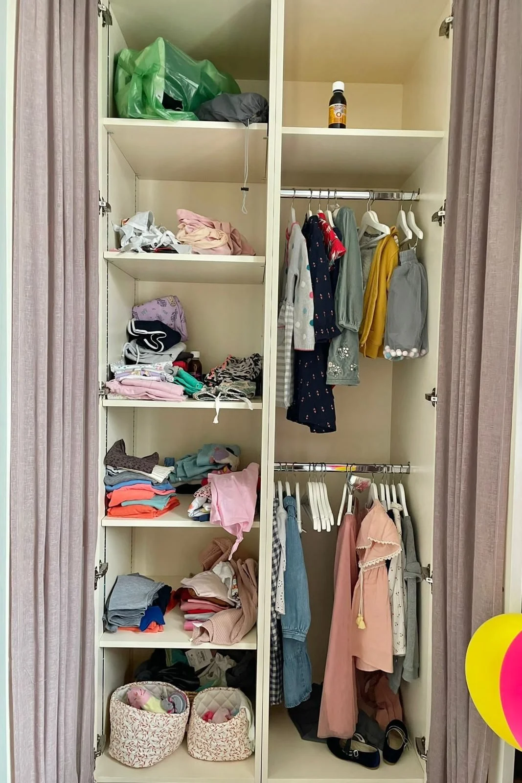 Before: Nursery Closet Organisation by Homefulness