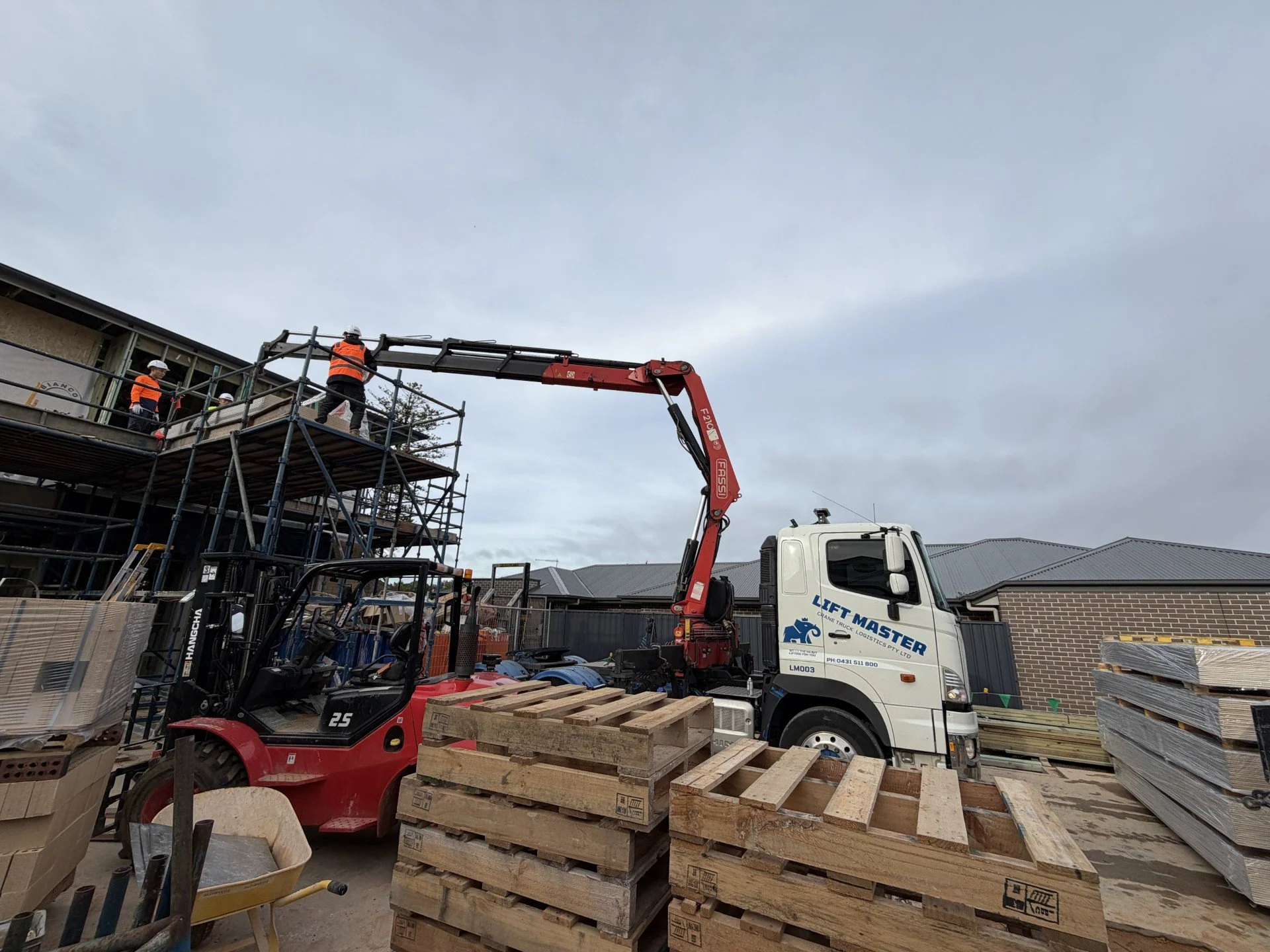 Lift Master Crane Truck tight timber delivery 