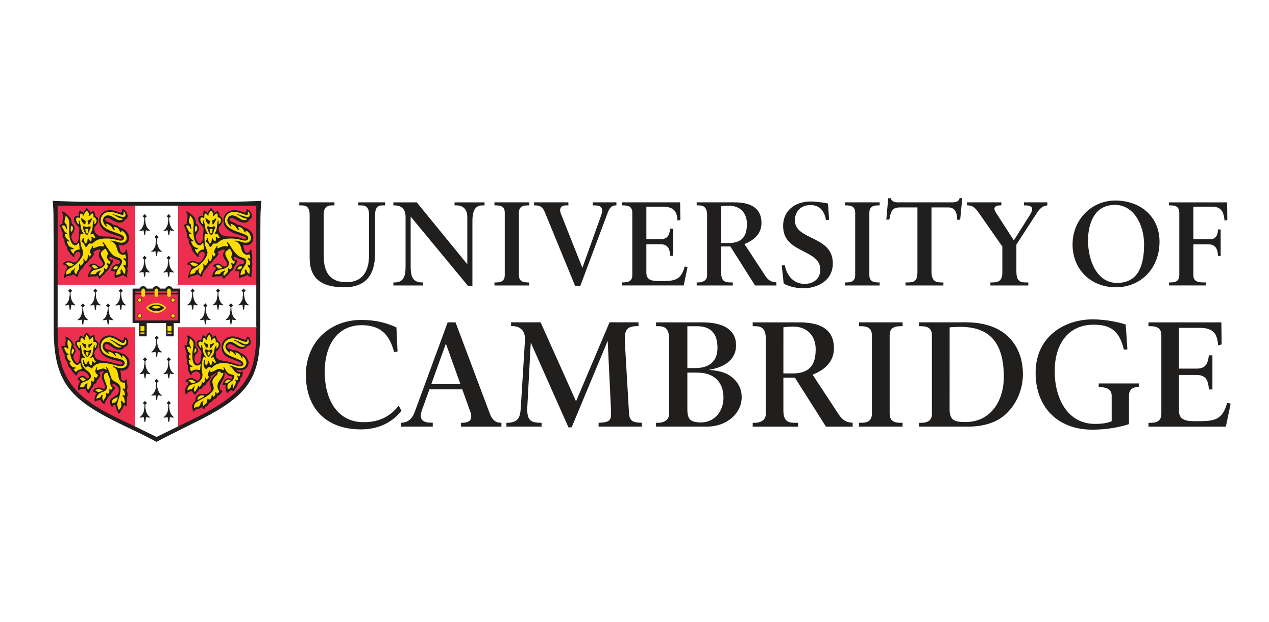 The logo of the University of Cambridge, featuring a shield with a red and gold lion and a silver and black design, along with the text 'University of Cambridge'.