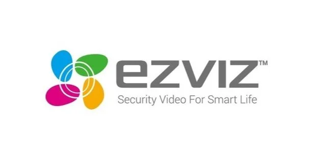 EZVIZ logo with colorful flower-like icon and tagline 'Security Video for Smart Life'