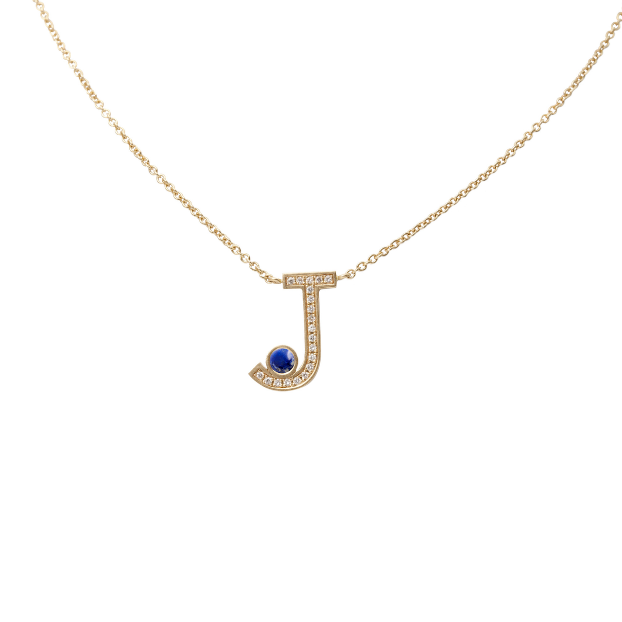 Collier Algieba or jaune lapis lazuli diamants