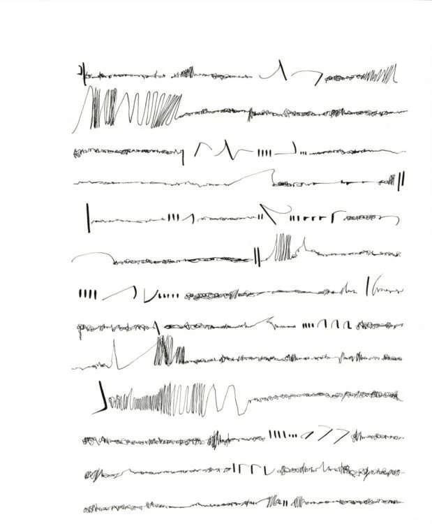 Illegible writing art work by Mirtha Dermisache