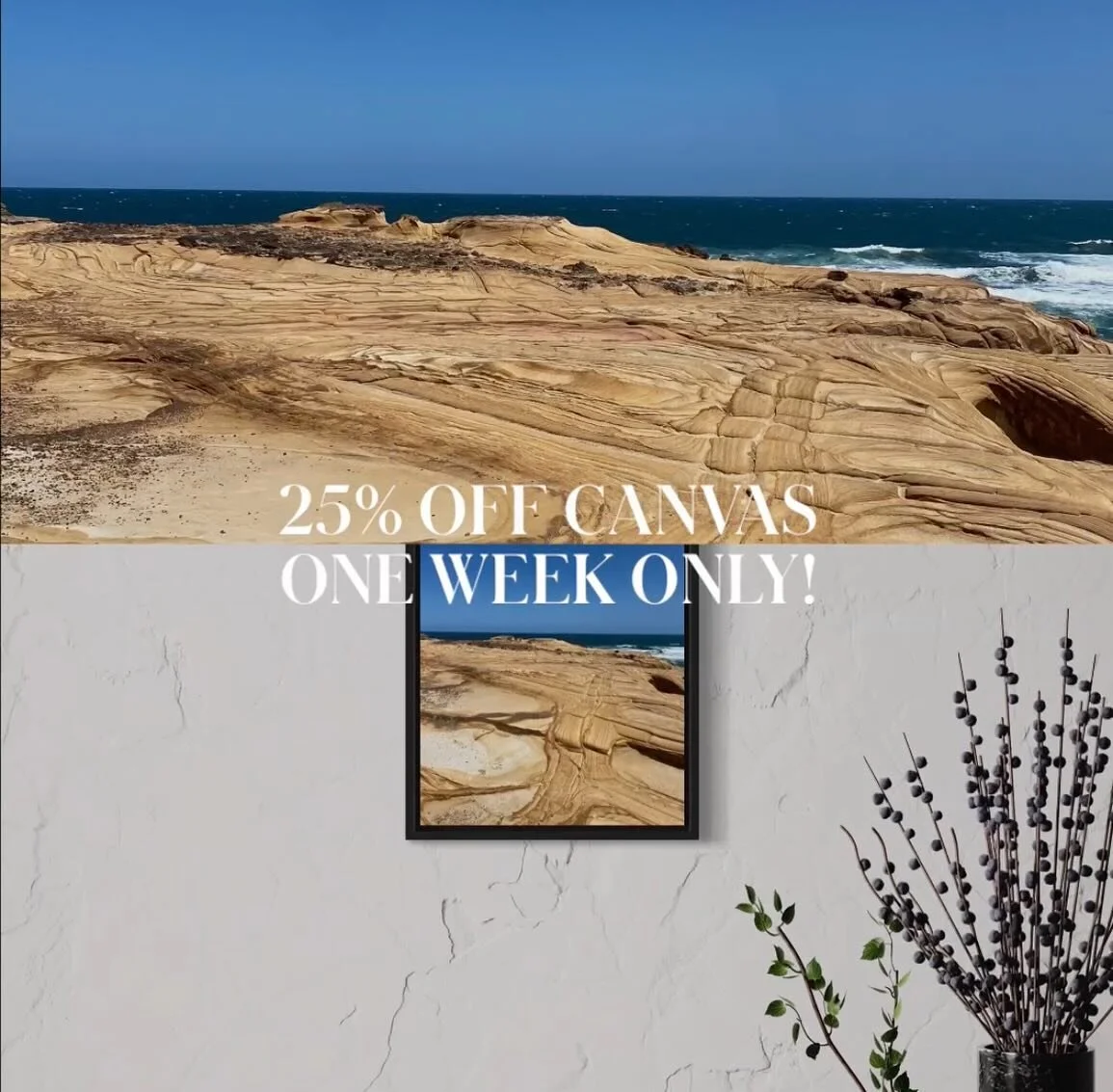 Our Canvas pieces are On Sale! 25% Off for one week only. Ends midnight 3rd December, 2023.

Find that perfect gift in time for Christmas. Browse or range at worldonmywall.com

#photographyart 
#interiordesign 
#artsale 
#photographysale 
#cybermonda