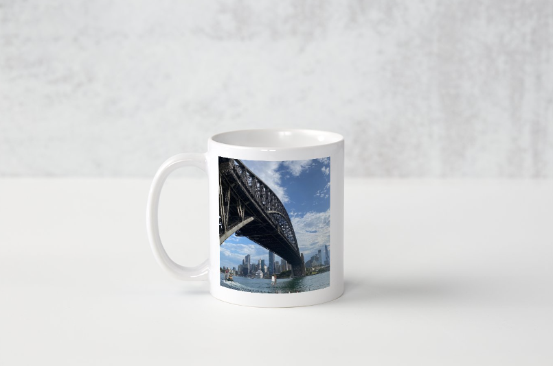 sunny day under the sydney harbour bridge - mug front.png