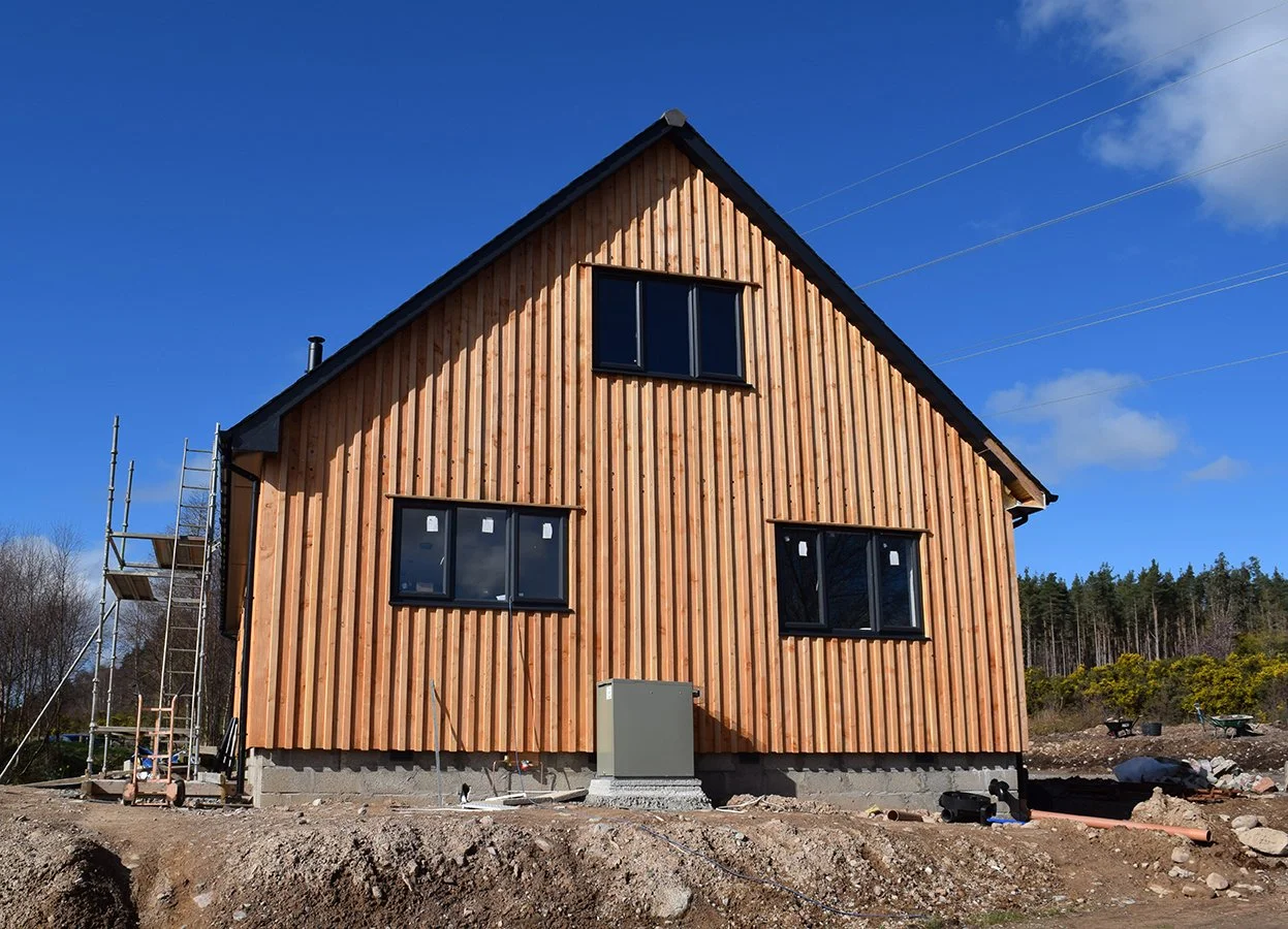 A timber panelled house in Scotland