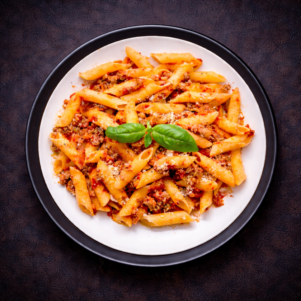 Pasta Bolognese - Protein 47g - Carbs 43 - Fat 10g - 570 Kcals