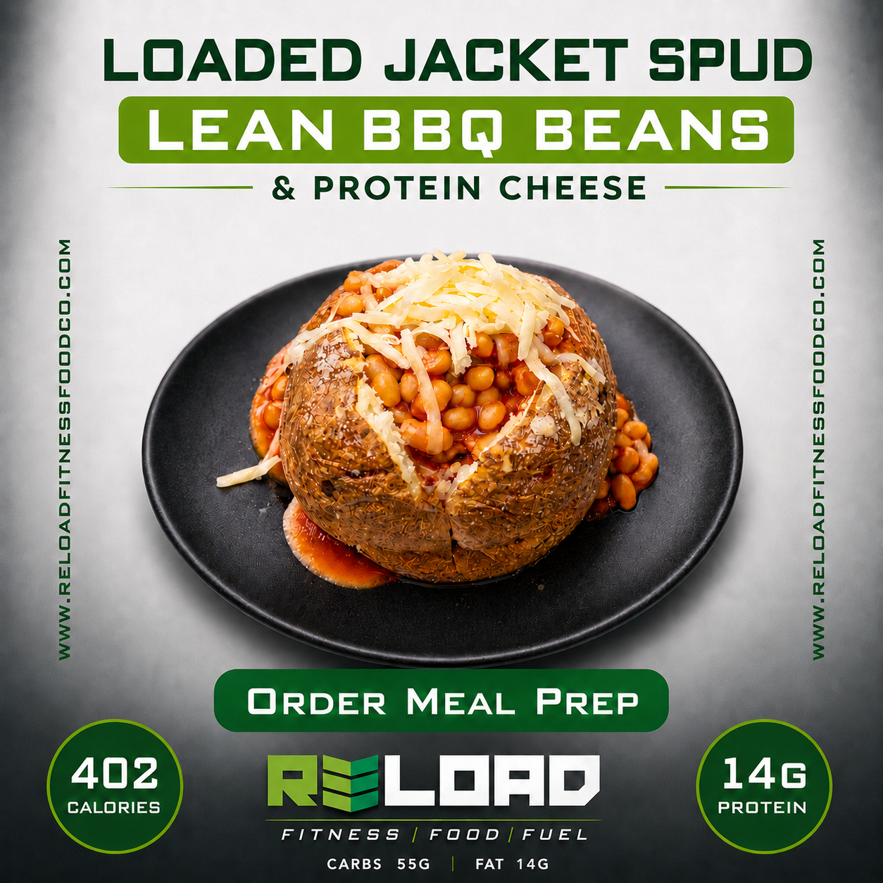 Loaded Jacket Spud Lean BBQ Beans & Protein Cheese