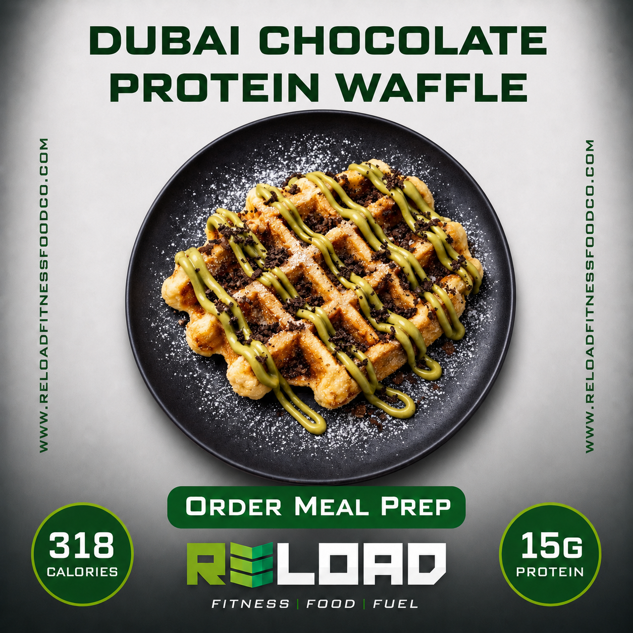 Dubai Chocolate Protein Waffle