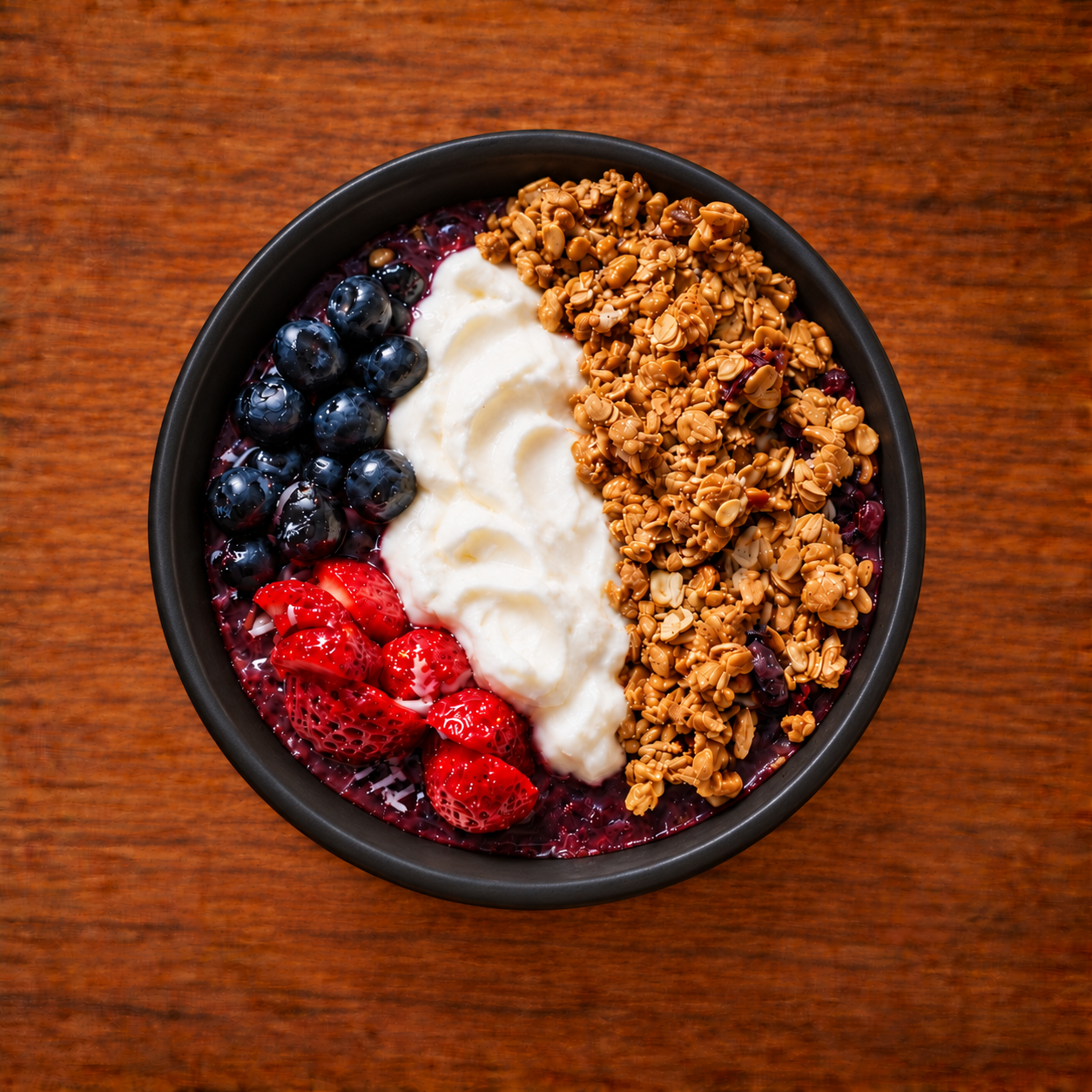Berry granola in a black bowl.png