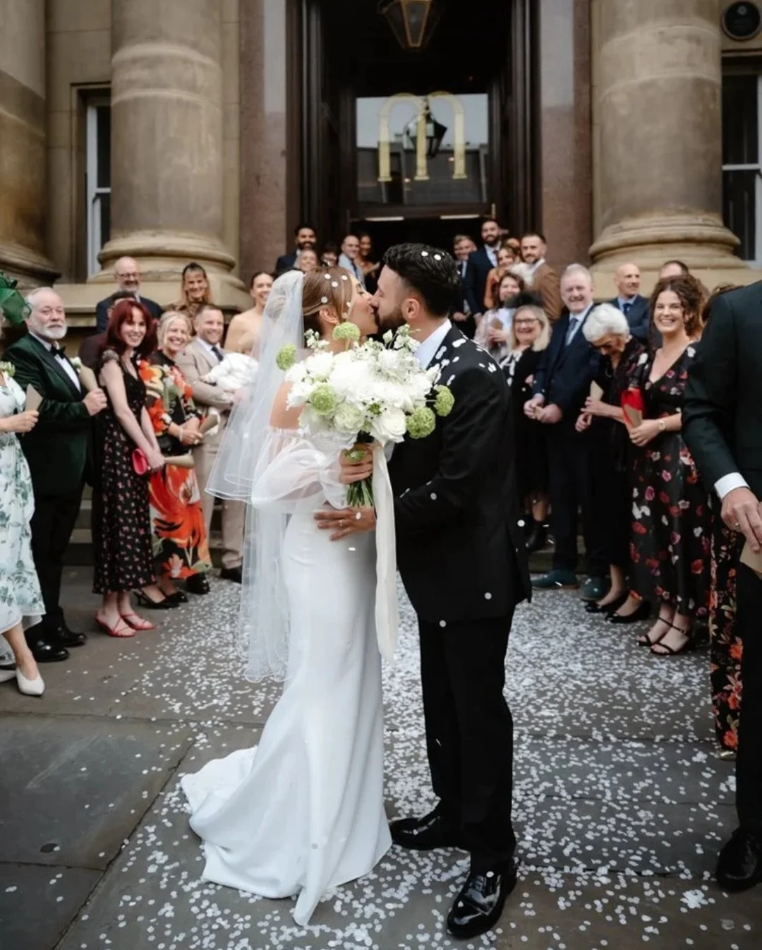 Confetti 🎉 always some of my fave shots of the day 🤍

Videographer - @baseaurafilms 
Hairdresser: @hairbybethansteers 
Make-up: @emmaseatreemakeup / @oramakeup 
Band &amp; DJ: @rocknsoulers 
Cake: Johanna Moloney @caketasticm24 
wedding dress suppl