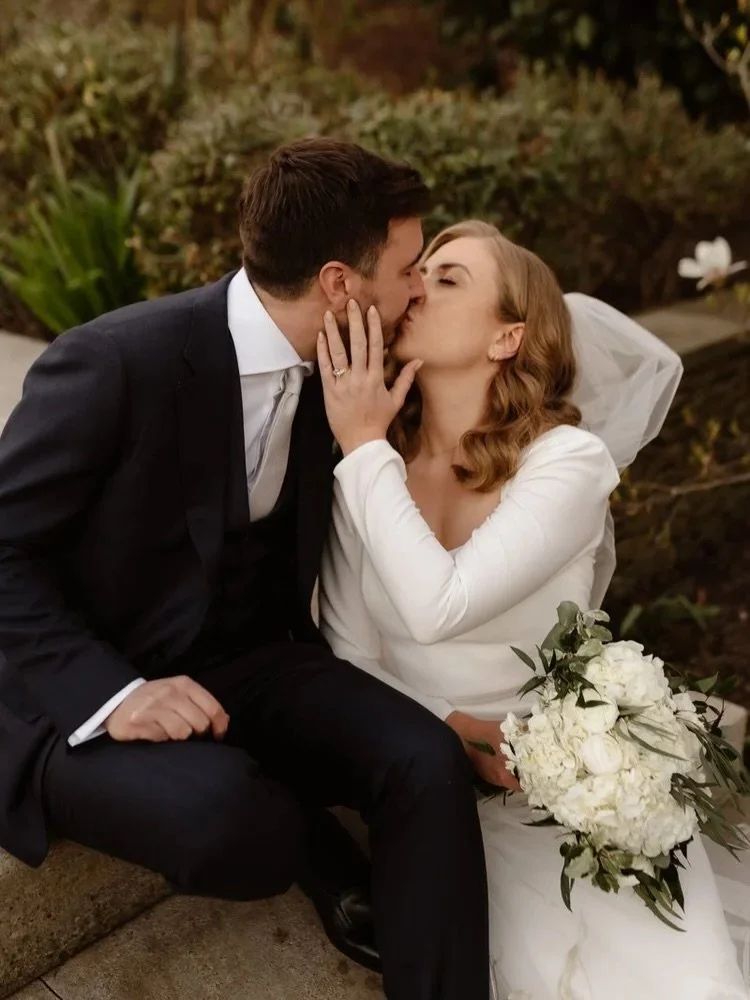 Amy + Alex at my fave @middletonlodge 🤍

Florist: @wildfloralcouture 
Hair @luanhairstylistbridal 
Dress shop: @heart_aflutter 
Dress designer: @aeslingbride 
Veil shop/designer: @houseofsavin 
Suit designer: @mccannbespokelondon 
Shoes: @manoloblah