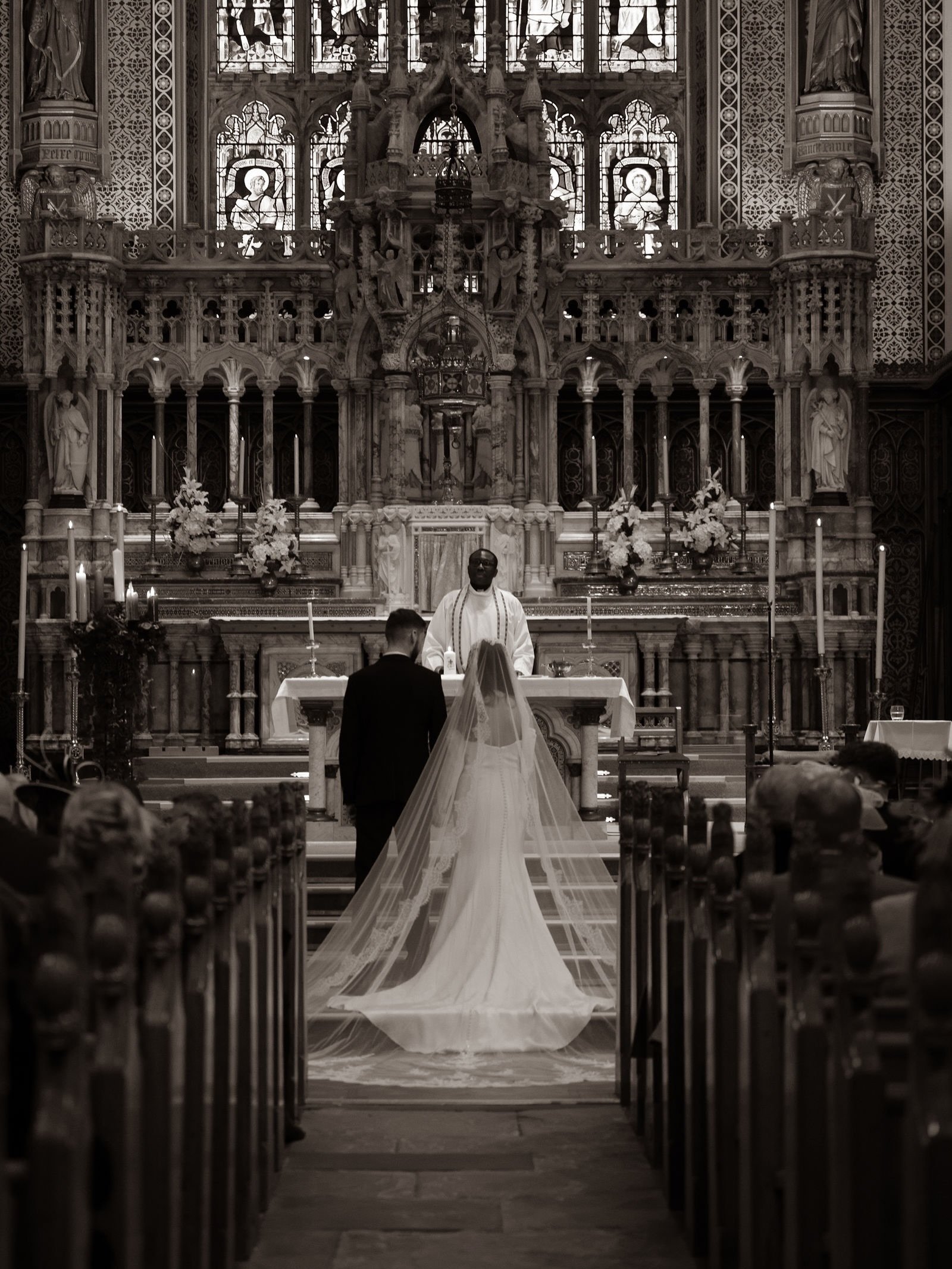 Throwback to the beautiful ceremony of Samantha + Luke&rsquo;s last winter 🥰🖤

@luxebridalwhalley - wedding dress
@jimmychoo - bridal shoes
@pronovias - veil
@sarahcadleyhair - hair stylist
@abbychristophermua - makeup
@brownsjewellery -jewellers
@