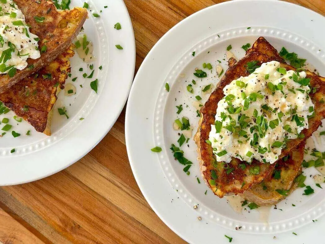 Savory French Toast with Herbs &amp; Cheese with Dairy Foods