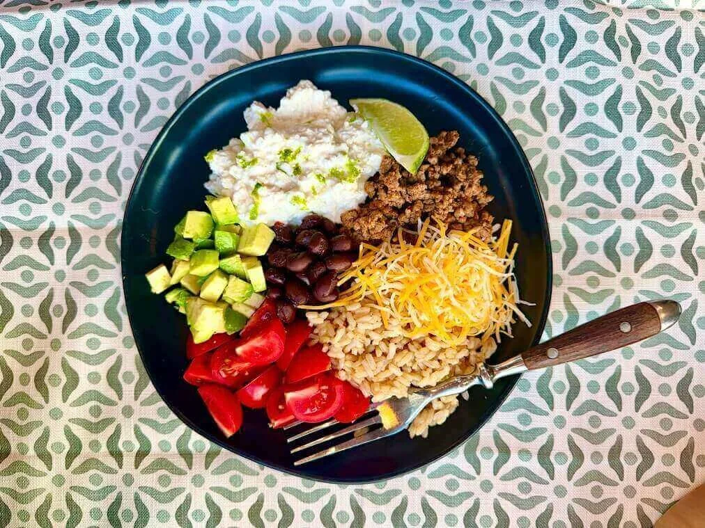 High-Protein Dairy Cottage Cheese Taco Bowl