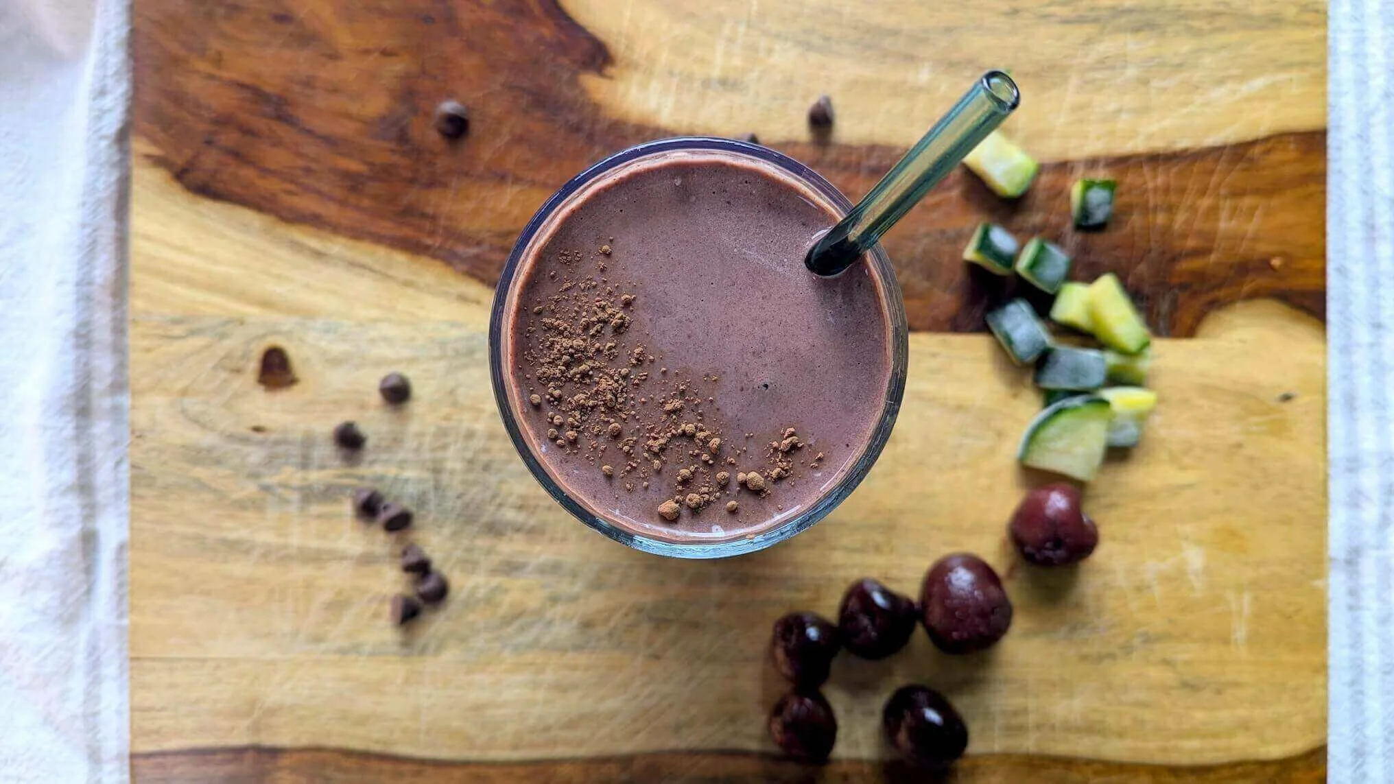 Dark Chocolate Cherry Smoothie with Real Dairy Milk