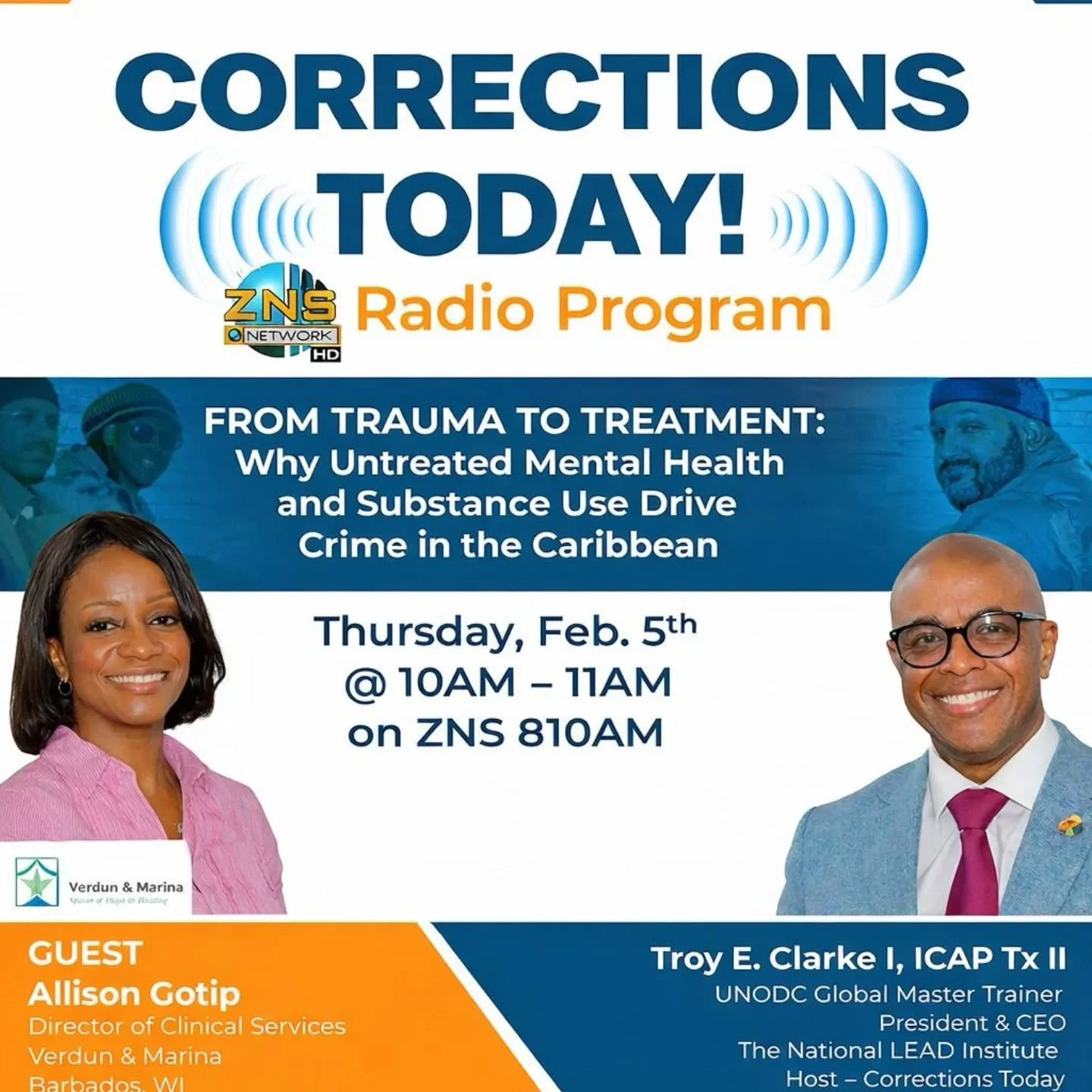 This Week on Corrections Today

Topic:
From Trauma to Treatment: Why Untreated Mental Health and Substance Use Drive Crime in the Caribbean

This week&rsquo;s episode critically examines the often-overlooked connection between unresolved trauma, u