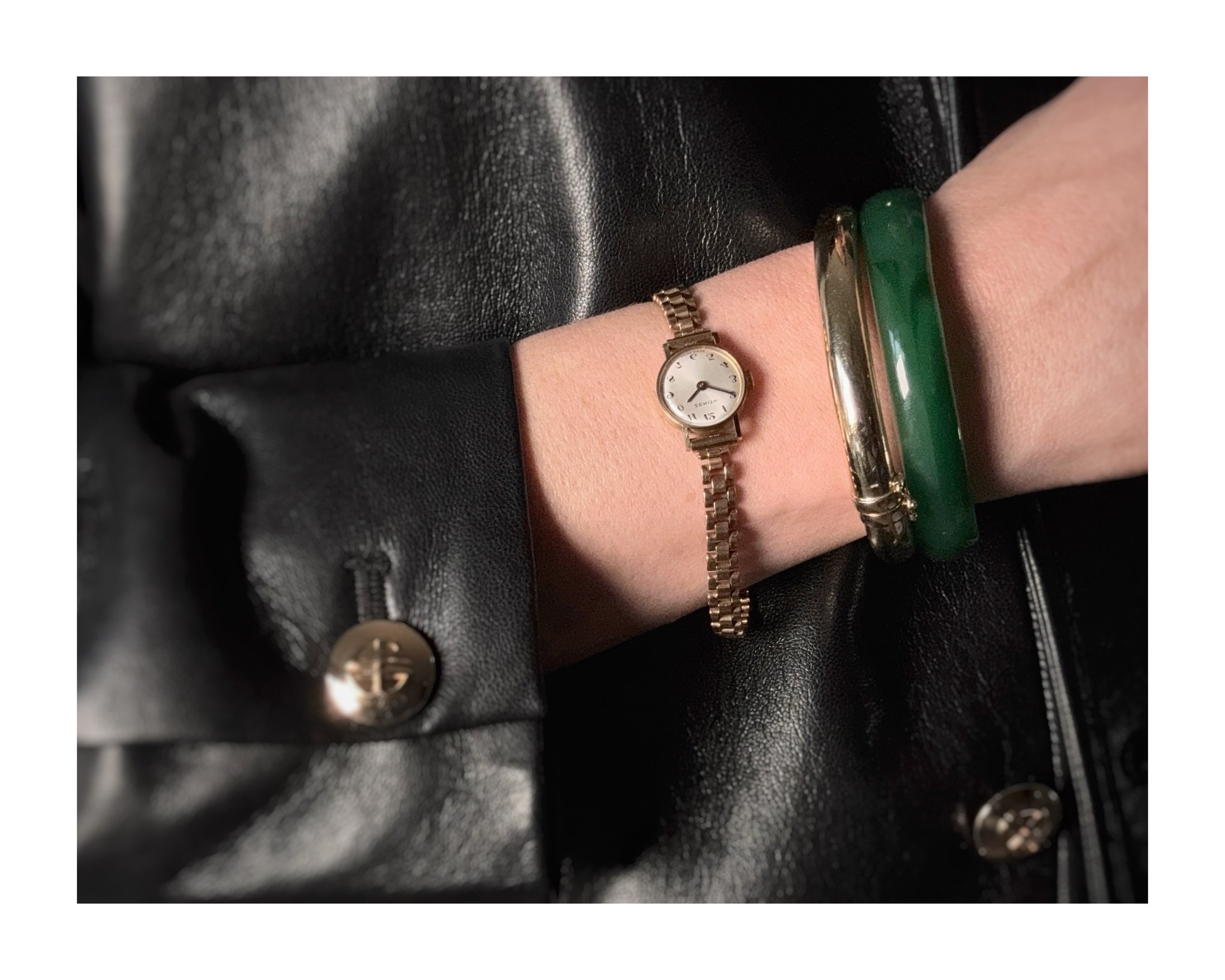 Teeny-tiny manual wind 9ct gold Zenith bracelet watch