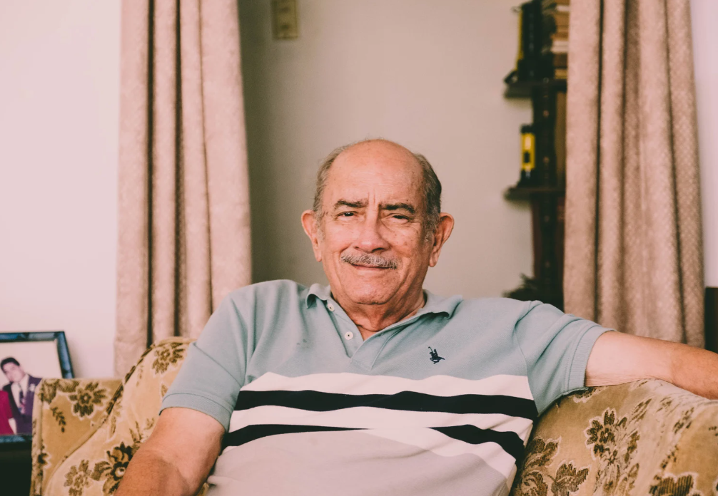 Elderly man smiling
