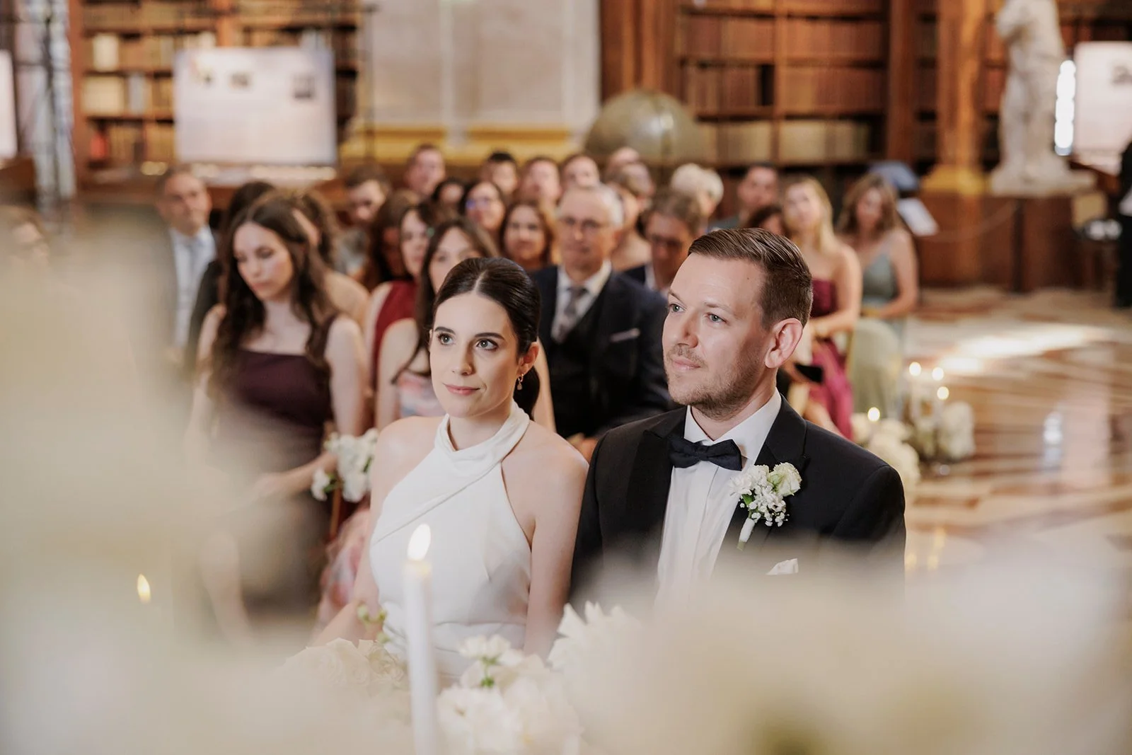 Baroque wedding ceremony Austrian National Library Vienna destination Fine Events Vienna