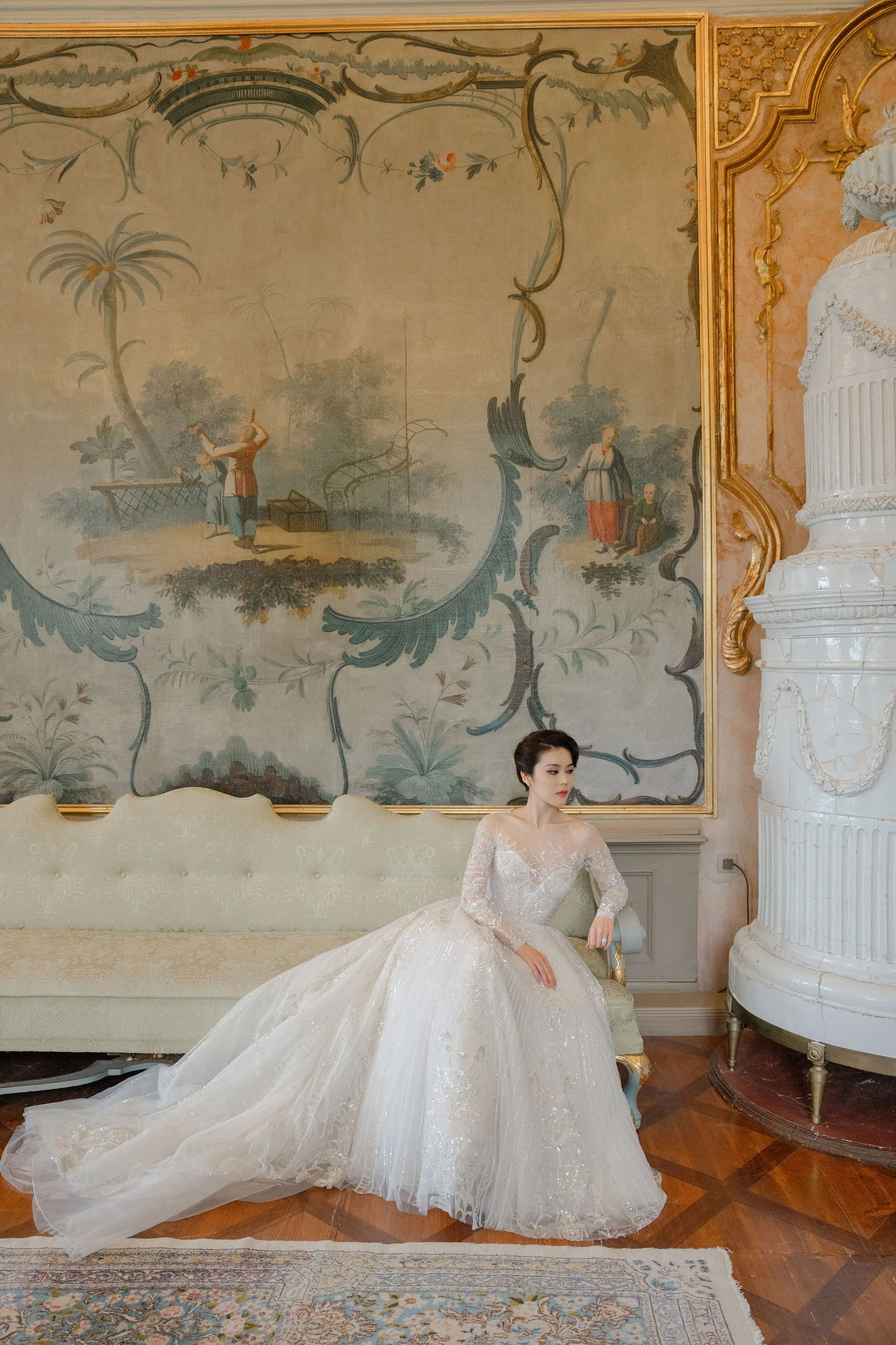  Wedding destination elegant wedding venue Schloss Leopoldskron green room Fine Events Vienna planning 