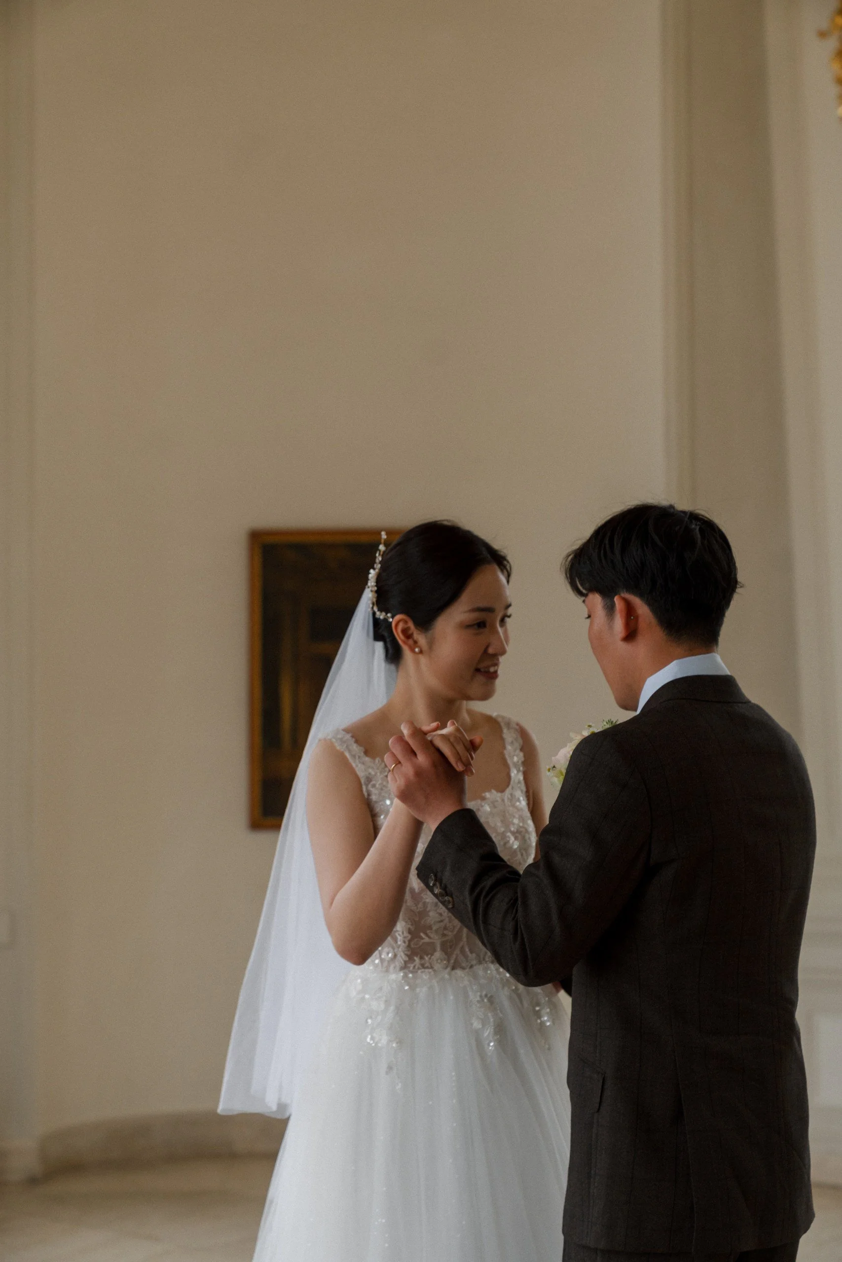 Cross-cultural couple portraits Belvedere Palace Vienna Austria Fine Events Vienna
