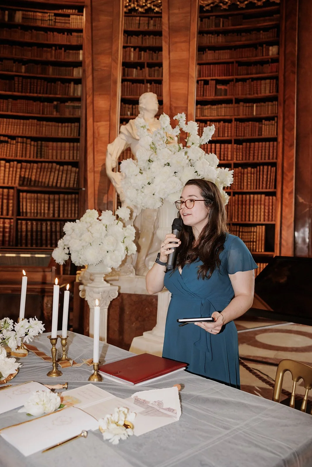 Elegant wedding ceremony Austrian National Library Vienna Austria Fine Events Vienna