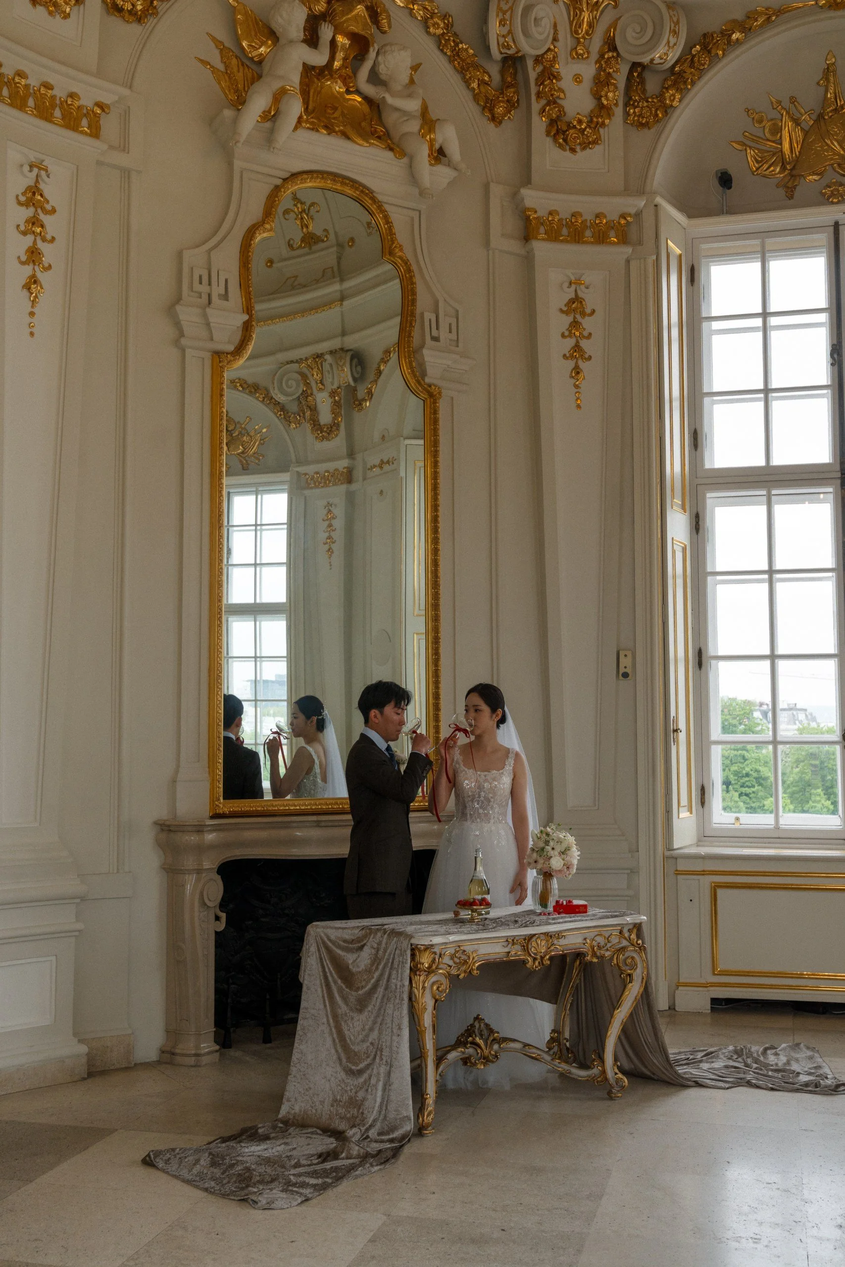 Wedding ceremony Belvedere Palace outdoor Vienna Fine Events Vienna
