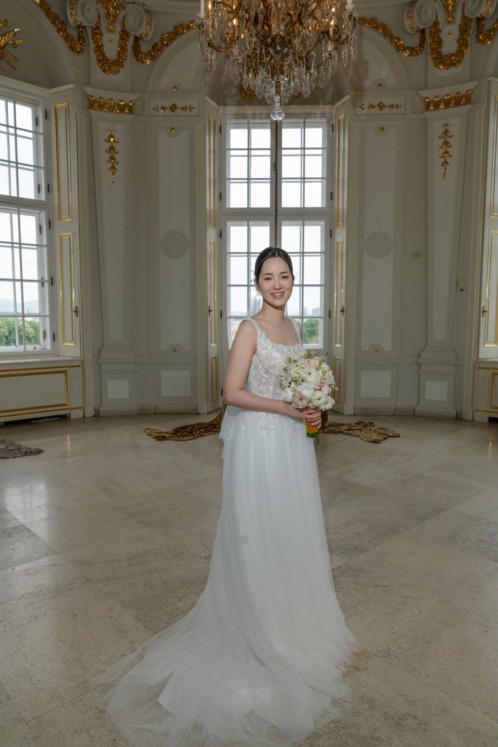 Korean bride portraits Belvedere Palace Vienna Austria Fine Events Vienna