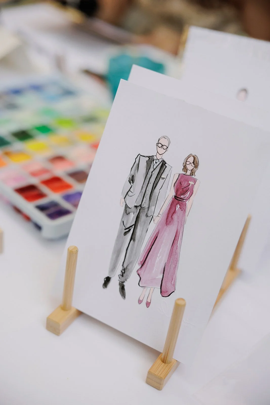 Luxury wedding reception live illustrator Wachau Valley Austria coordination Fine Events Vienna