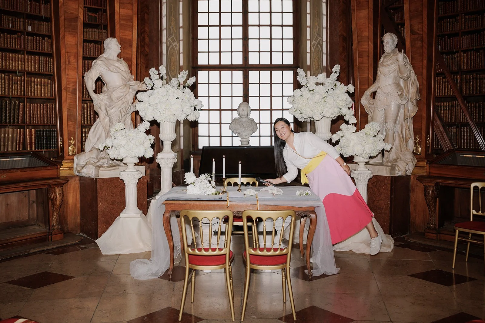 Luxury wedding ceremony National Library Vienna Austria styled by Fine Events Vienna