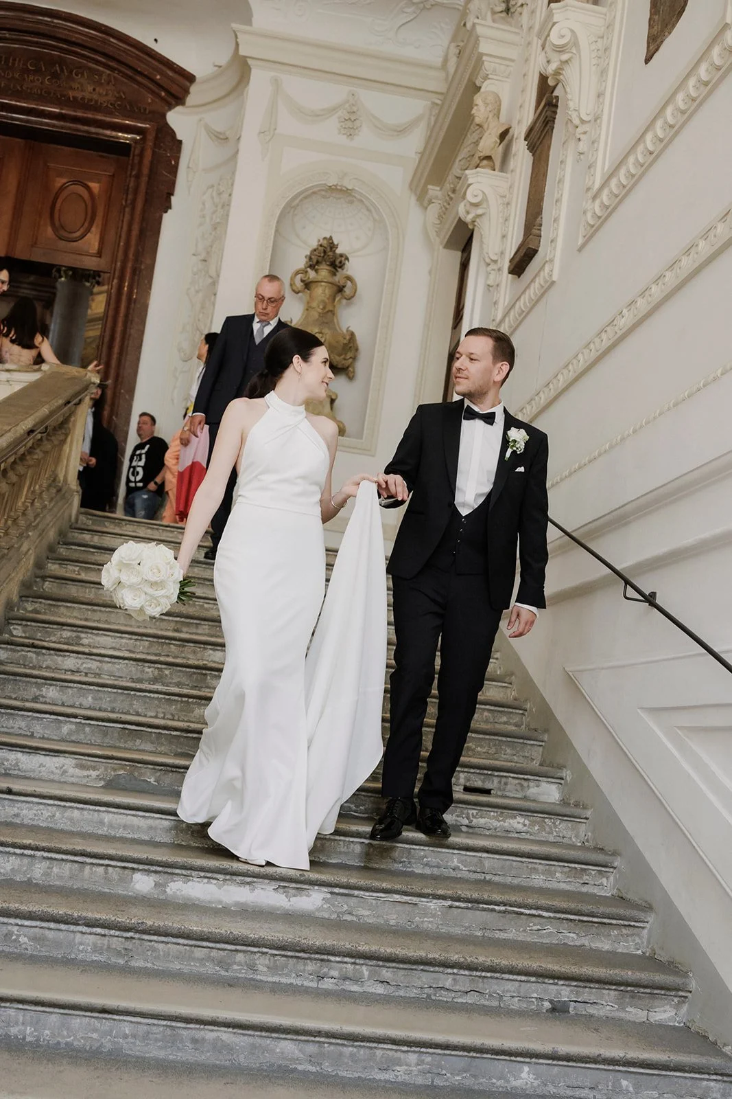 Romantic couple portraits Austrian National Library Vienna wedding Fine Events Vienna