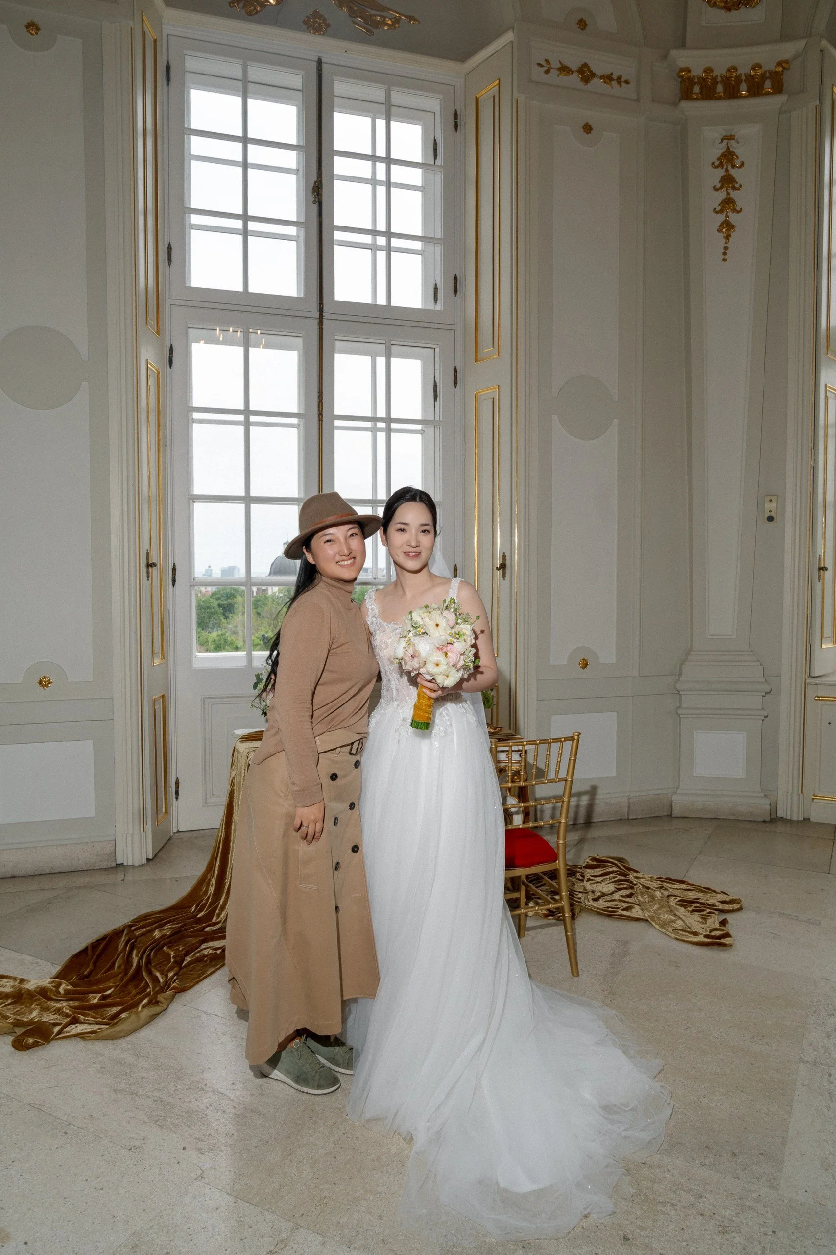 Bridal portrait indoor Belvedere Palace Vienna elopement Fine Events Vienna