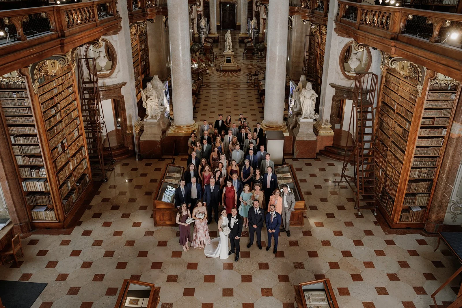 Wedding guests Austrian National Library Vienna Austria Fine Events Vienna