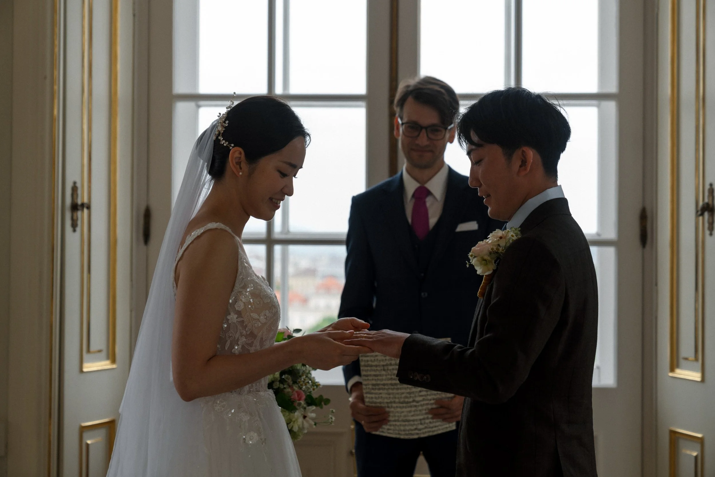 Intimate elopement ceremony Belvedere Palace Vienna Austria Fine Events Vienna