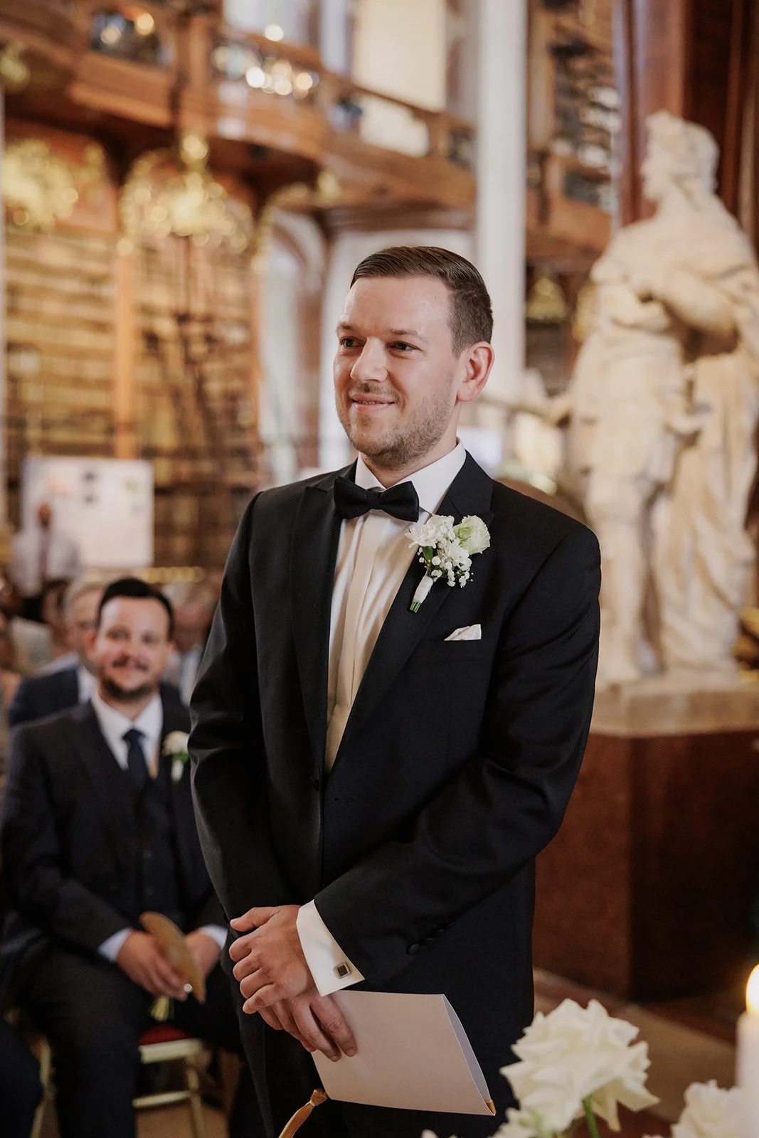 Elegant wedding ceremony Austrian National Library Vienna Austria Fine Events Vienna