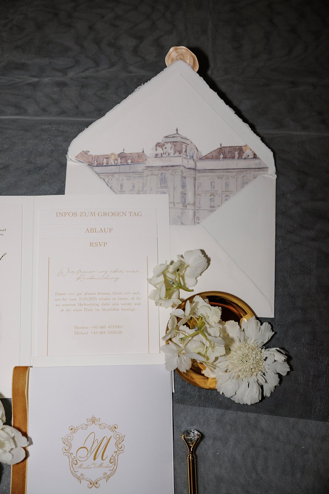 Wedding stationery National Library Vienna Austria destination Fine Events Vienna