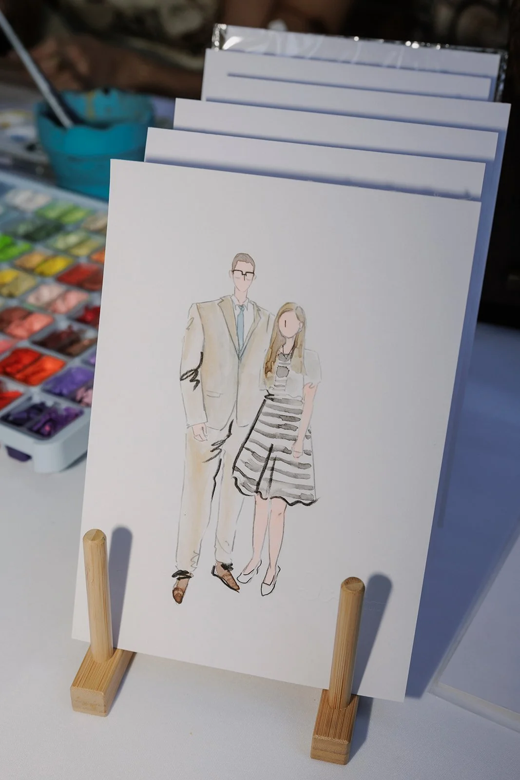 Luxury wedding reception live illustrator Wachau Valley Austria coordination Fine Events Vienna