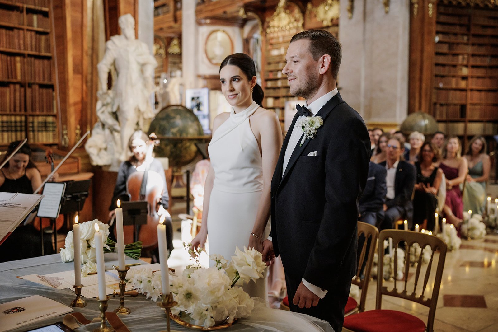 Luxury wedding ceremony National Library Vienna Austria styled by Fine Events Vienna