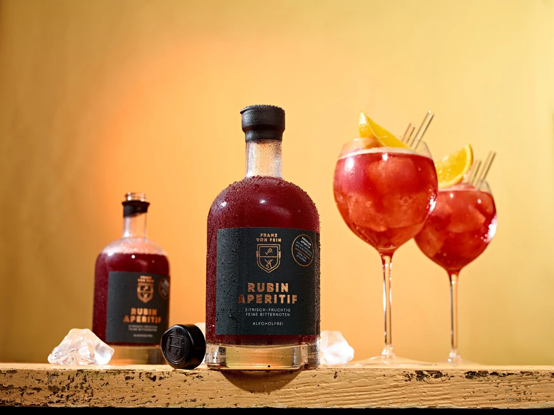 Franz von Fein Rubin alcohol-free aperitif bottle