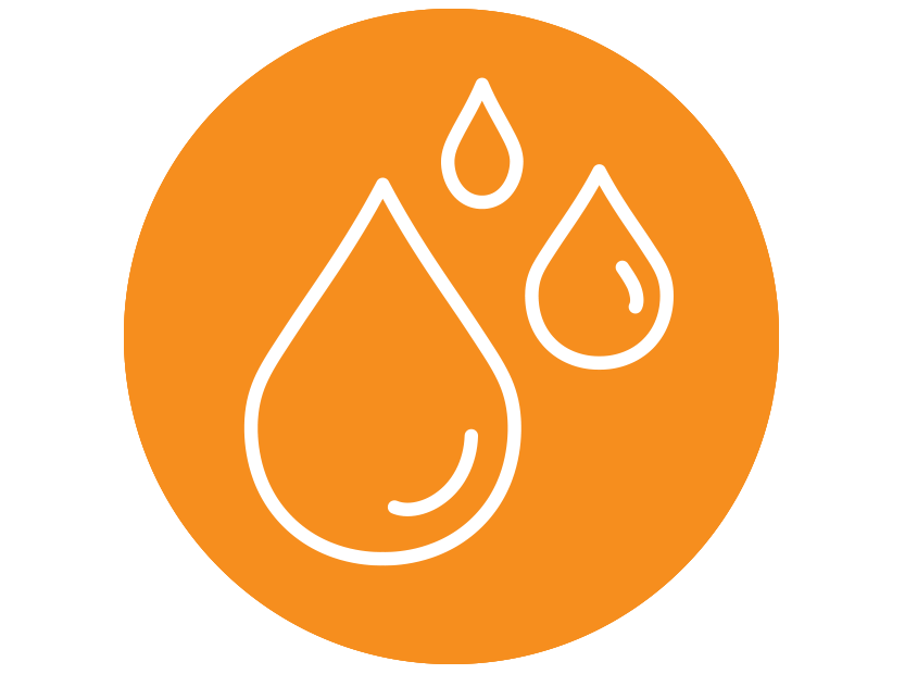 icon of a water drops to represent a list of water testing and treatment services