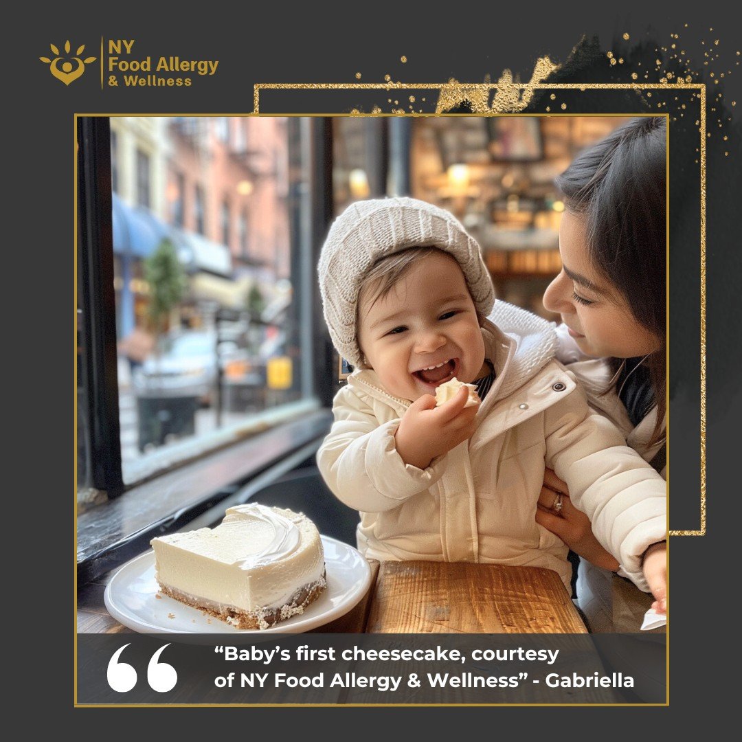 ✨ Sweet milestones! 🍰 Witnessing this joyful first bite of cheesecake is more than just a precious moment&mdash;it's a triumph over milk allergies. Thanks to the dedicated care at NY Food Allergy &amp; Wellness, little Gabriella can savor flavors th