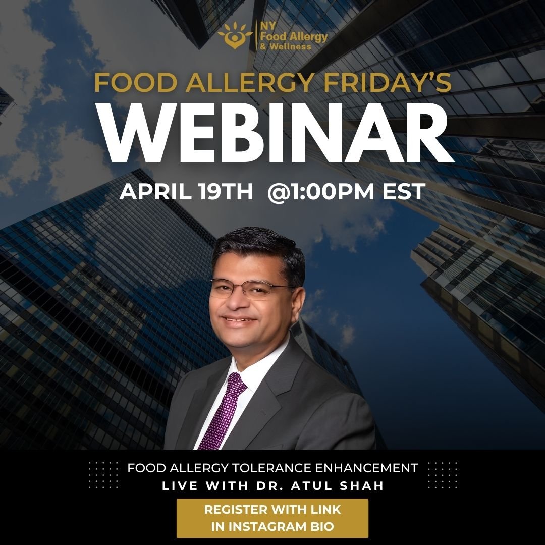 🗓️ Join us for a valuable session on Food Allergy Friday's Webinar this April 19th at 1:00 PM EST, hosted by Dr. Atul Shah! 🌟

Explore the strategies of Food Allergy Tolerance Enhancement that can pave the way to a more informed approach to food al