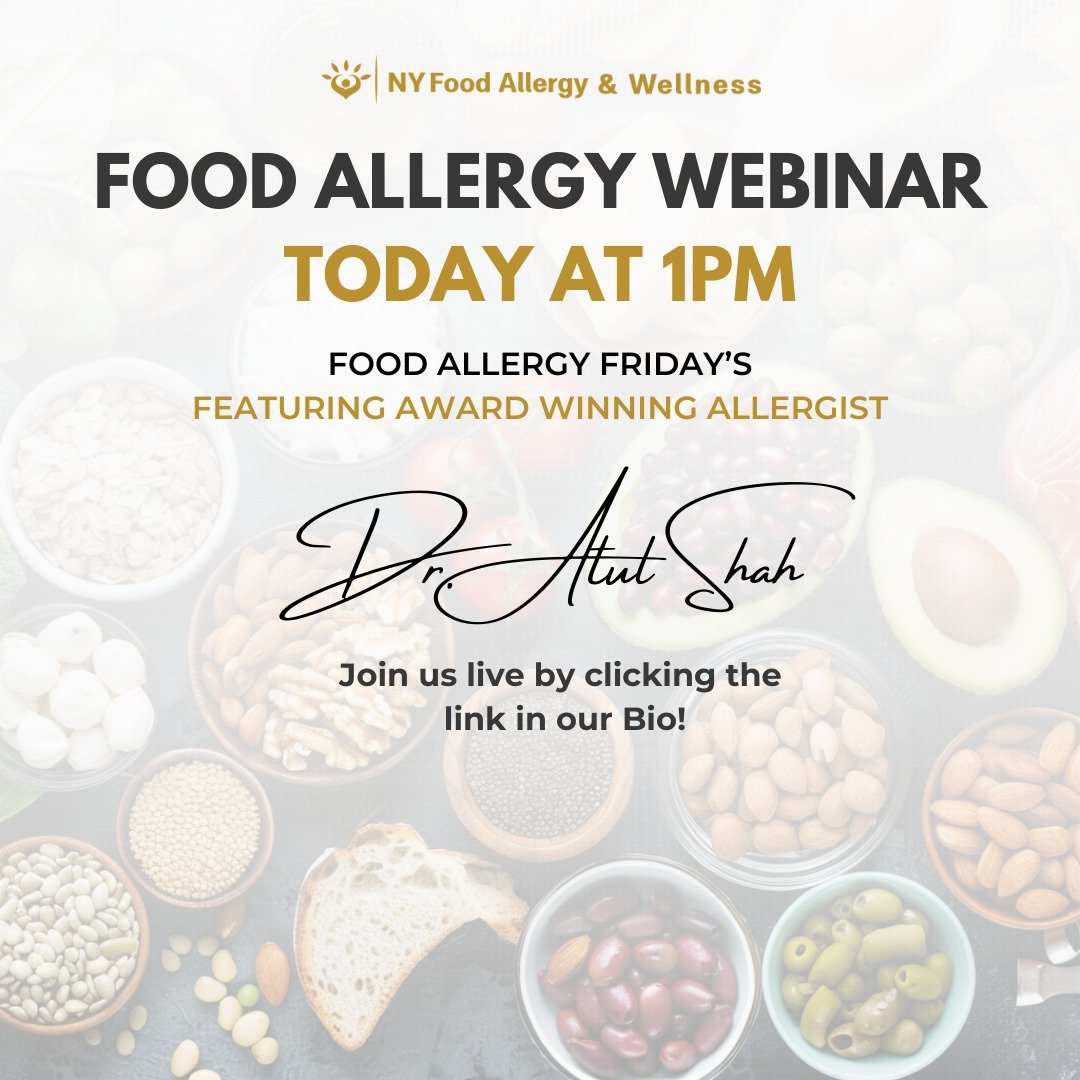 Join our Food Allergy Freedom movement with Dr. Atul Shah at NY Food Allergy &amp; Wellness! 🌟 Don't miss out on our Food Allergy Friday Webinar TODAY at 1 PM! Unlock the secrets to managing allergies with the expert guidance of award-winning allerg
