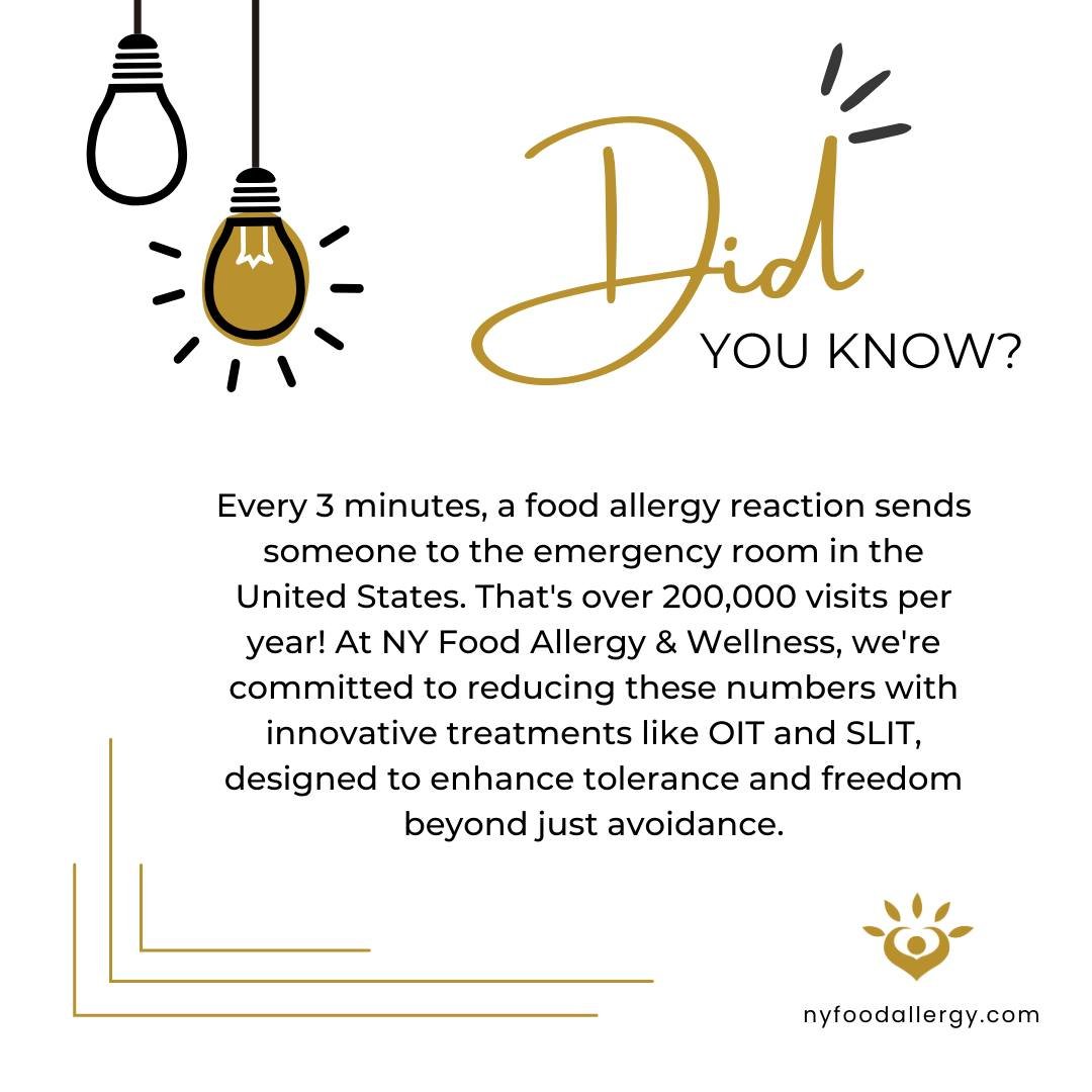 🌟 Taking Action Against Food Allergies 🌟
Every 3 minutes, someone heads to the ER due to a food allergy reaction. At NY Food Allergy &amp; Wellness, we're on a mission to change this statistic with groundbreaking treatments like OIT and SLIT. Disco