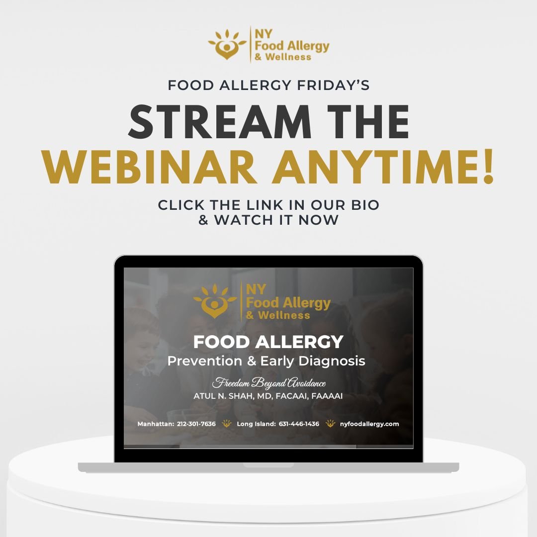 📣 Never Miss Out Again! 📣
Food Allergy Friday just got better! Now you can stream our enlightening webinars anytime, anywhere. Stay ahead with the latest on prevention and diagnosis directly from Dr. Atul Shah. Click the link in our bio and gain th