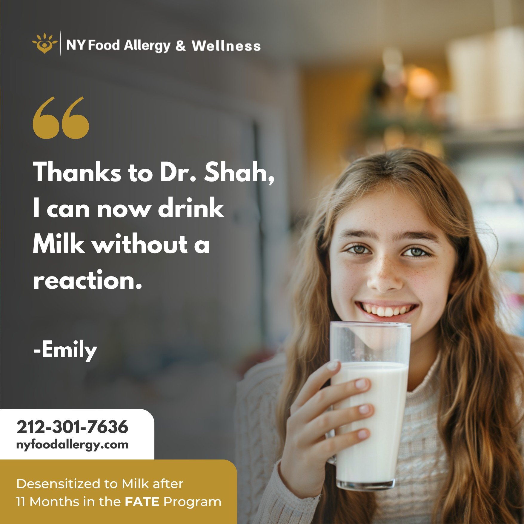 🥛 Emily's progress is a testament to the empowerment of desensitization with FATE. Every sip of milk now brings a smile, not worry. Our FATE program is designed to guide you through desensitizing to allergens, and leaving the anxieties behind. Are y