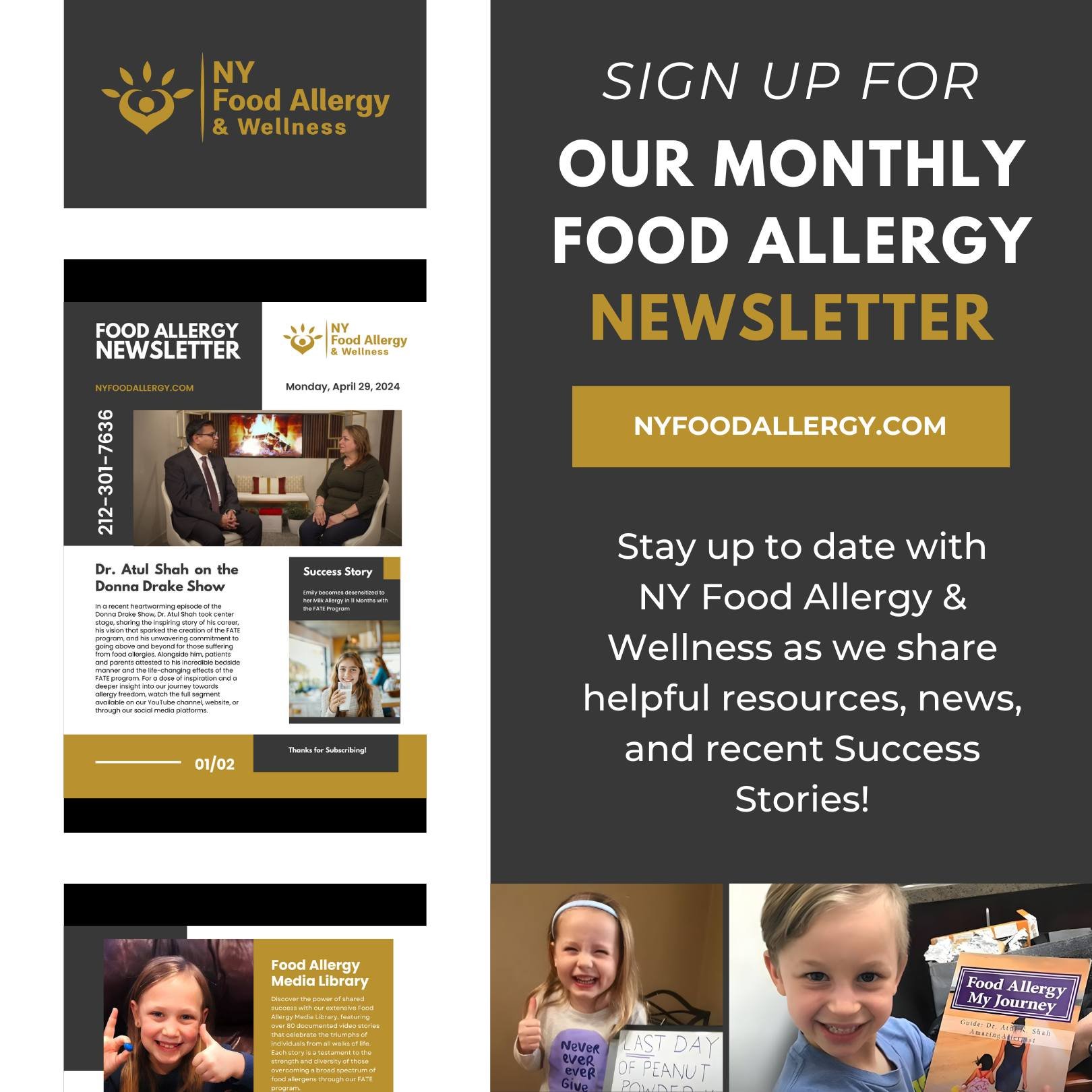 🌟 Join our journey towards freedom from food allergies! 🌟

Sign up for our monthly 📧 Food Allergy Newsletter at NYFoodallergy.com and become part of a community thriving towards &quot;Food Allergy Freedom&quot;. Each month, we share not only the l