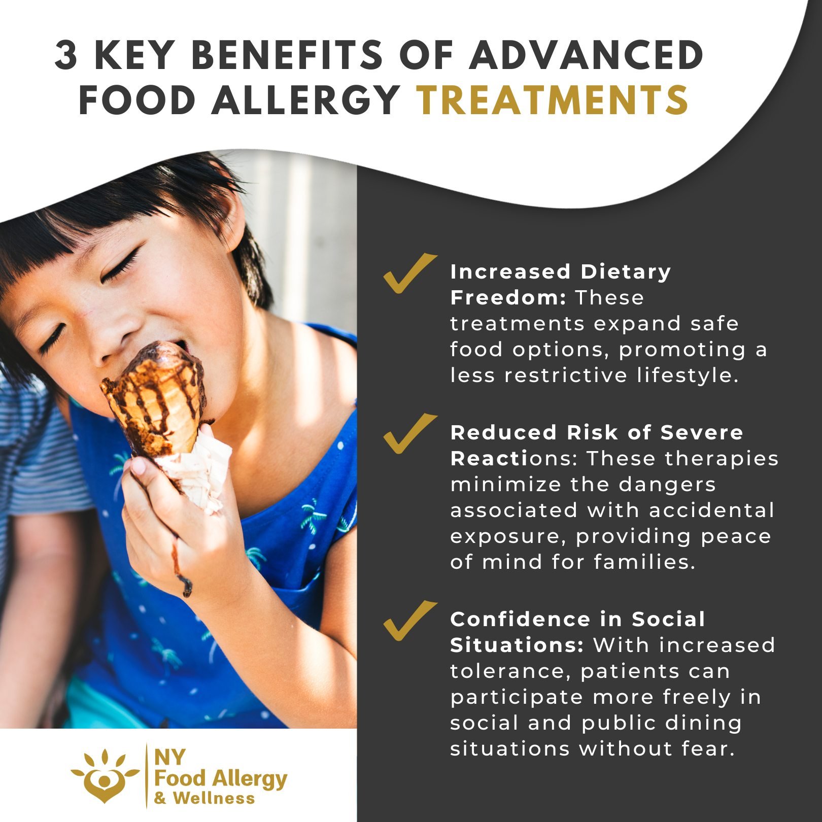 🌟 Discover how advanced food allergy treatments at NY Food Allergy &amp; Wellness can bring transformative benefits to your family:

✅ Increased Dietary Freedom: Expanding safe food options means less dietary stress and more enjoyable meals.

✅ Redu