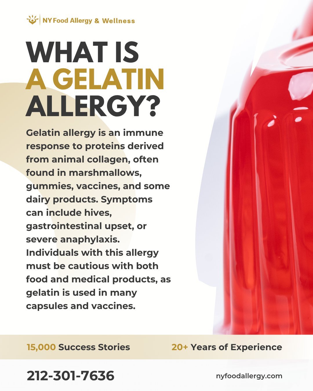 🍬 Did you know marshmallows, gummy vitamins, and even some vaccines can trigger allergic reactions? A gelatin allergy is often overlooked but can be serious — especially if you also react to red meat or alpha-gal.
Source: American Academy of